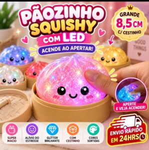 Squishy Pãozinho com LED Acende ao Apertar - foto 1